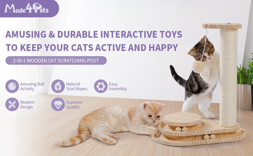 Interactive Cat Scratcher & Ball Track