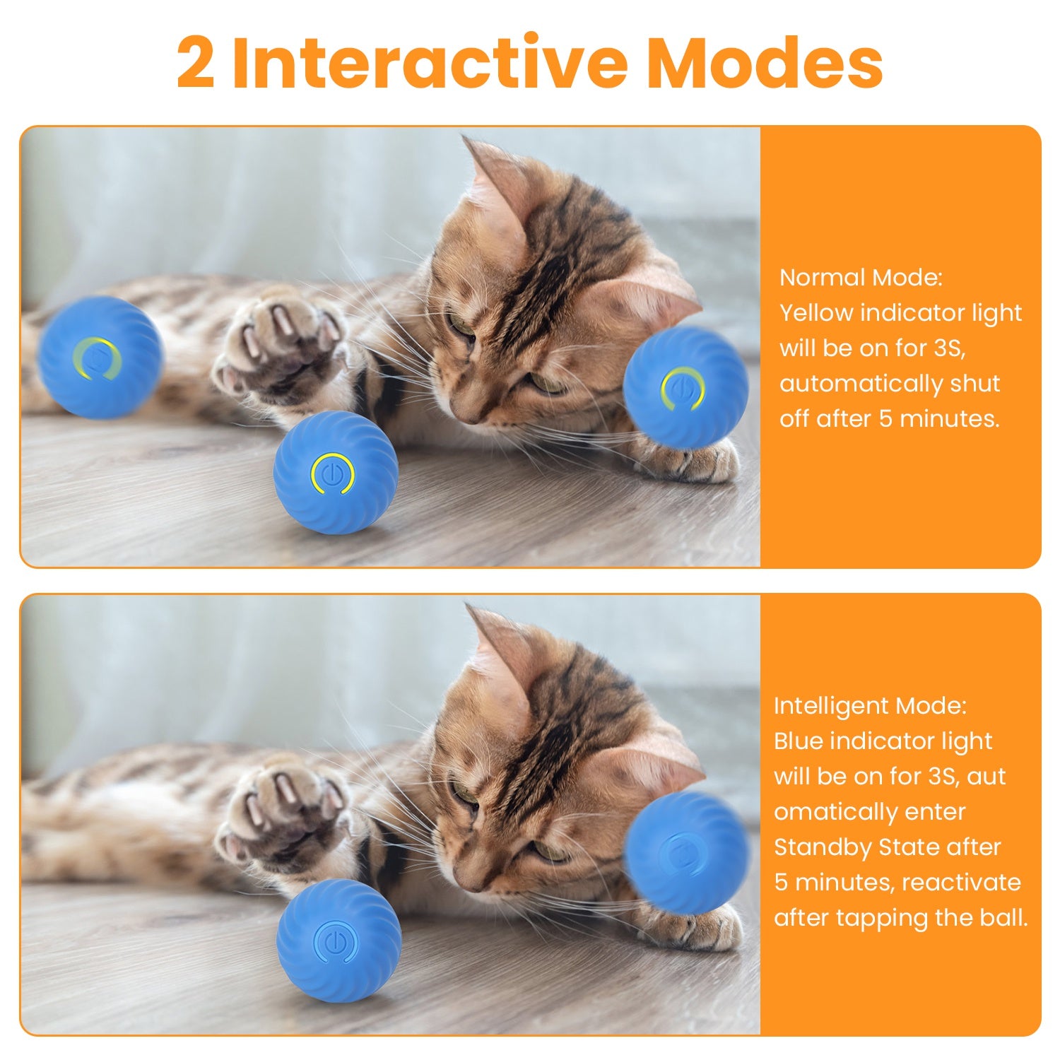 Rechargeable Motion Activated Interactive Cat Toy