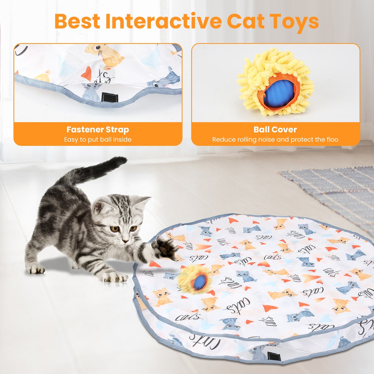 Rechargeable Motion Activated Interactive Cat Toy