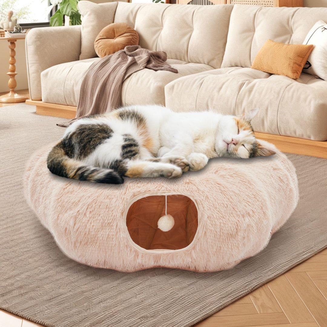 Peekaboo Plush Cat Tunnel Bed