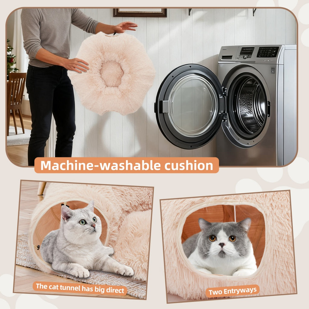 Peekaboo Plush Cat Tunnel Bed