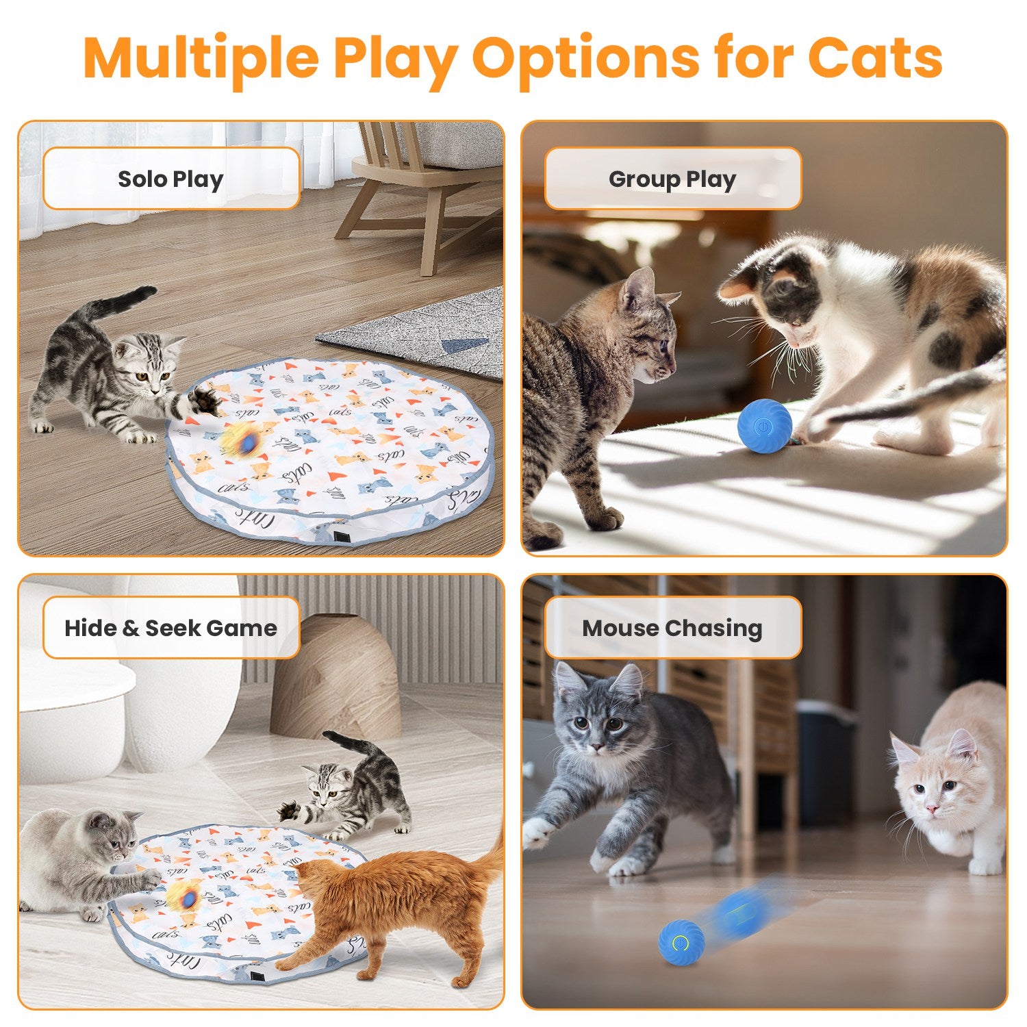 Rechargeable Motion Activated Interactive Cat Toy