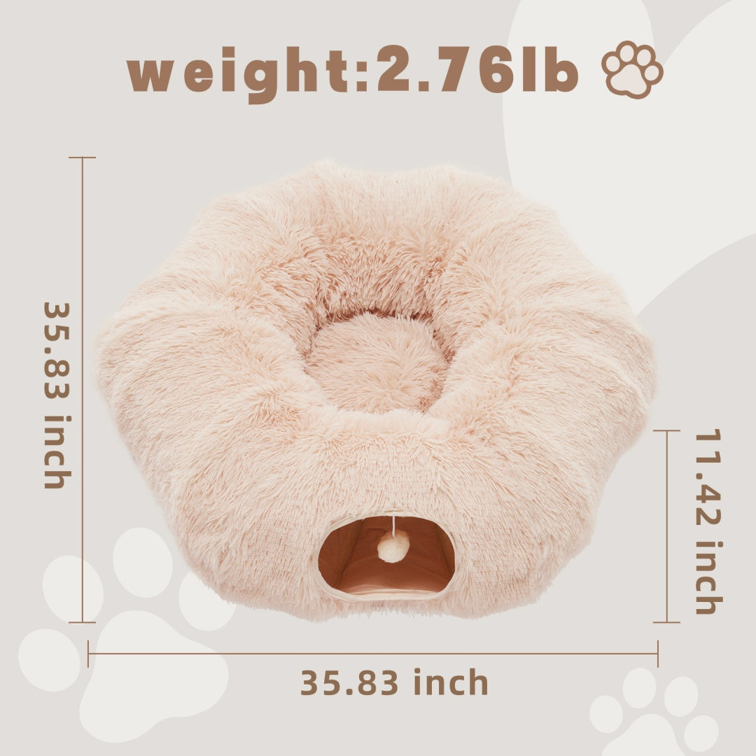 Peekaboo Plush Cat Tunnel Bed