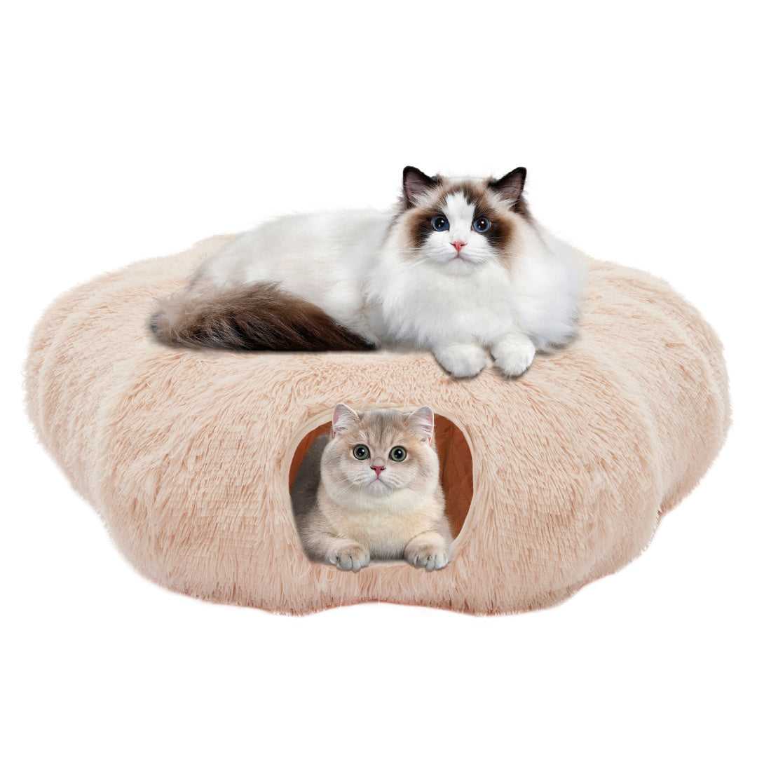 Peekaboo Plush Cat Tunnel Bed
