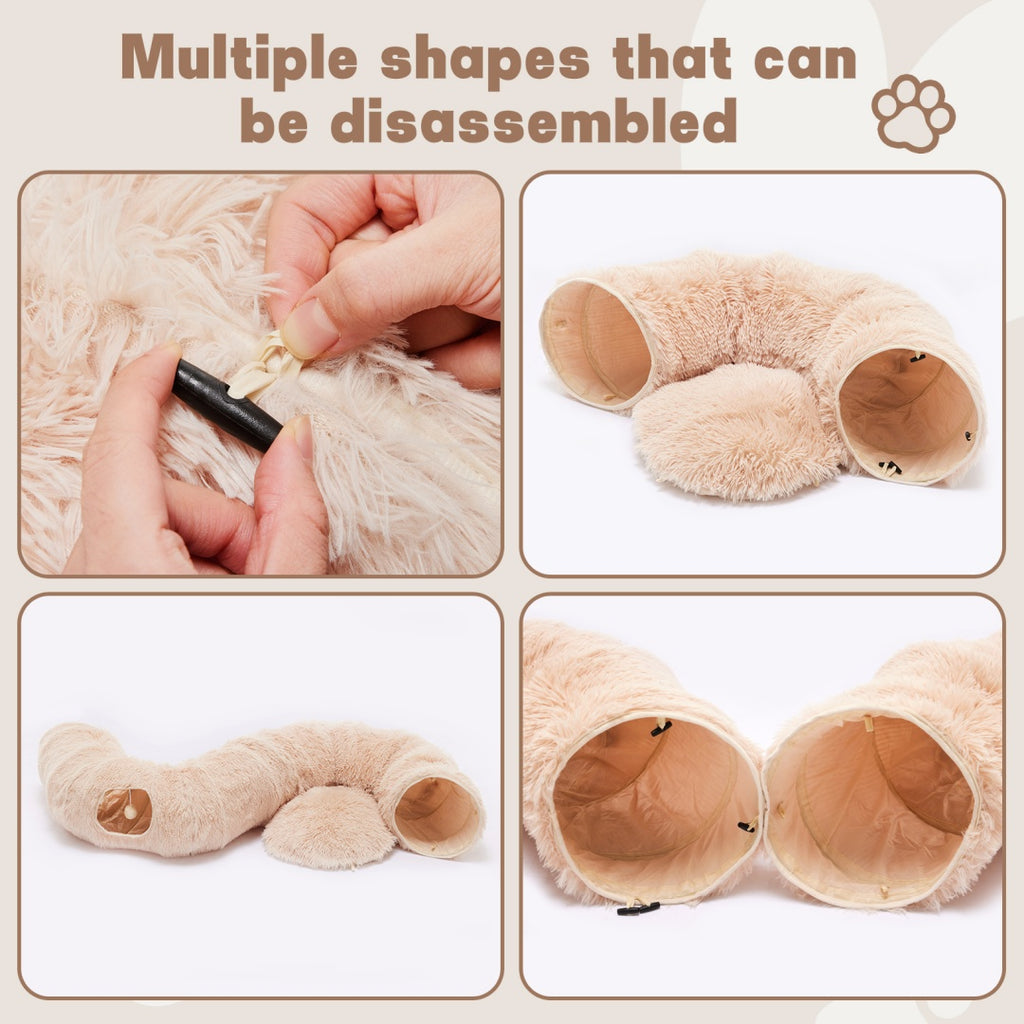 Peekaboo Plush Cat Tunnel Bed