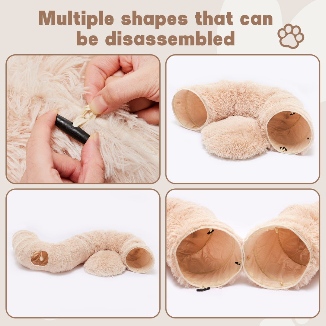Peekaboo Plush Cat Tunnel Bed